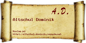 Altschul Dominik névjegykártya